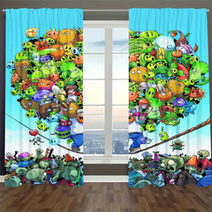 Plants vs Zombies Blackout Curtains Drapes For Window Treatment Set