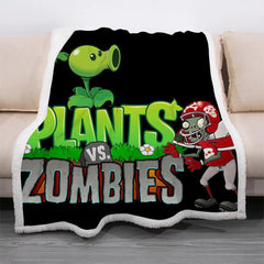 Plants vs Zombies Blanket Cozy Sherpa Fleece Throw Blanket for Kids Adults