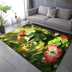 Pokemon Bulbasaur Cartoon Carpet Living Room Bedroom Mats Kitchen Bathroom Rugs