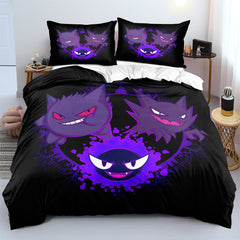 Pokemon Pikachu Gengar Duvet Cover Quilt Cover Pillowcase Bedding Set