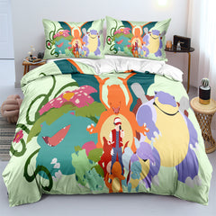 Pokemon Pikachu Rose Bulbasaur Duvet Cover Quilt Cover Pillowcase Bedding Set