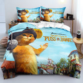 Puss in Boots Duvet Cover Quilt Cover Pillowcase Bedding Set