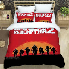 Red Dead Redemption Duvet Cover Quilt Case Pillowcase Bedding Set Without Filler