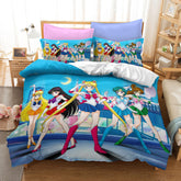 Sailor Moon Duvet Cover Quilt Case Pillowcase Bedding Set Bedroom Decor