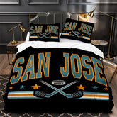 San Jose Sharks Hockey Duvet Cover Quilt Case Pillowcase Bedding Set Without Filler