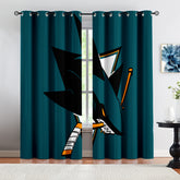 San Jose Sharks Hockey League Blackout Curtains Drapes For Window Treatment Set