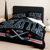 Seattle Kraken Hockey League Comforter Pillowcase Sets Blanket All Season Reversible Quilted Duvet