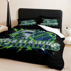 Seattle Seahawks Comforter Pillowcase Sets Blanket All Season Reversible Quilted Duvet
