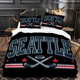 Seattle Kraken Hockey Duvet Cover Quilt Case Pillowcase Bedding Set Without Filler