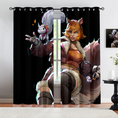 Marvel Rivals Squirrel Girl Blackout Curtains Drapes For Window Treatment Set