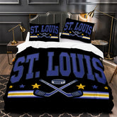 St Louis Blues Hockey Duvet Cover Quilt Case Pillowcase Bedding Set Without Filler