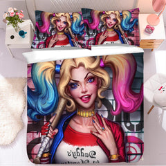 Suicide Squad Harley Quinn Duvet Cover Quilt Cover Pillowcase Bedding Set