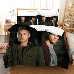 Supernatural Dean Sam Winchester Duvet Cover Quilt Case Pillowcase Bedding Set