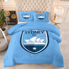 Sydney FC Soccer Comforter Pillowcase Sets Blanket All Season Reversible Quilted Duvet