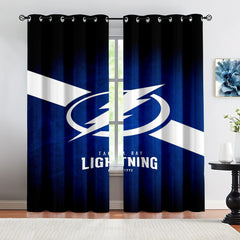 Tampa Bay Lightning Hockey League Blackout Curtains Drapes For Window Treatment Set