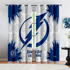 Tampa Bay Lightning Hockey League Blackout Curtains Drapes For Window Treatment Set