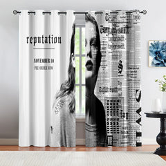 Taylor Swift Blackout Curtain Drapes for Living Room Bedroom Window Treatment