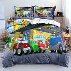 The Adventures of Chuck and friends Duvet Cover Quilt Case Pillowcase Bedding Set