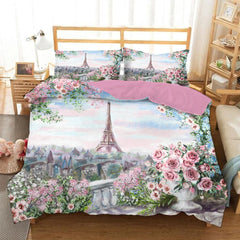 The Eiffel Tower La Tour Eiffel Duvet Cover Quilt Case Pillowcase Bedding Set