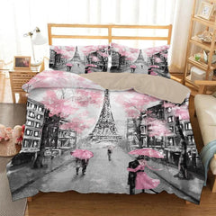 The Eiffel Tower La Tour Eiffel Duvet Cover Quilt Case Pillowcase Bedding Set