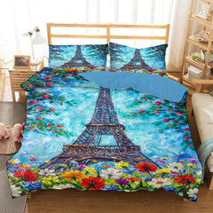 The Eiffel Tower La Tour Eiffel Duvet Cover Quilt Case Pillowcase Bedding Set