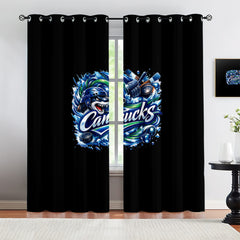 Vancouver Canucks Blackout Curtains Drapes For Window Treatment Set