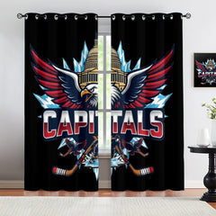 Washington Capitals Blackout Curtains Drapes For Window Treatment Set