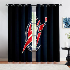 Washington Basketball Wizards Blackout Curtains Drapes For Window Treatment Set