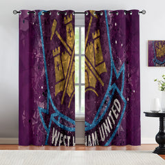 West Ham United Soccer Blackout Curtains Drapes for Window Treatment Set