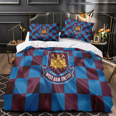 West Ham United Duvet Cover Quilt Case Pillowcase Bedding Set Without Filler