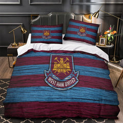 West Ham United Duvet Cover Quilt Case Pillowcase Bedding Set Without Filler