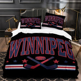 Winnipeg Jets Hockey Duvet Cover Quilt Case Pillowcase Bedding Set Without Filler