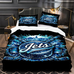 Winnipeg Jets Hockey Duvet Cover Quilt Case Pillowcase Bedding Set Without Filler