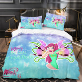 Winx Club Duvet Cover Quilt Case Pillowcase Bedding Set Without Filler