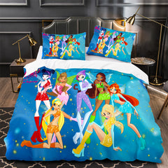 Winx Club Duvet Cover Quilt Case Pillowcase Bedding Set Without Filler