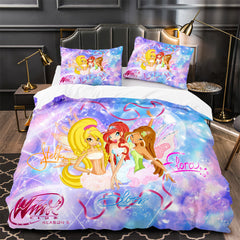 Winx Club Duvet Cover Quilt Case Pillowcase Bedding Set Without Filler