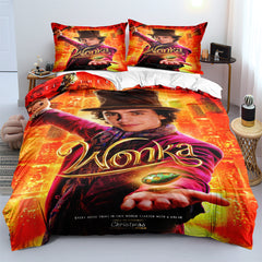 Wonka Chocolate Factory Duvet Cover Quilt Cover Pillowcase Bedding Set