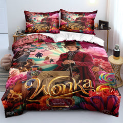 Wonka Chocolate Factory Duvet Cover Quilt Cover Pillowcase Bedding Set