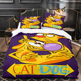 Catdog Duvet Cover Quilt Case Pillowcase Bedding Set Without Filler