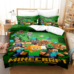 2026 New Minecraft Duvet Cover Quilt Case Pillowcase Bedding Set Without Filler