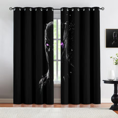 Marvel Rivals Black Panther Blackout Curtains Drapes For Window Treatment Set