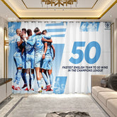 2025 New Manchester City Football Club Curtains Blackout Window Treatments Drapes Room Decor