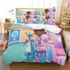 2025 New Doc McStuffins Duvet Cover Quilt Case Pillowcase Bedding Set Without Filler