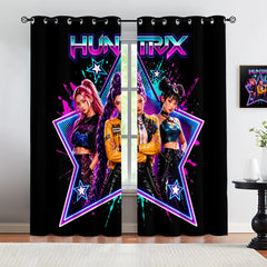 Demon Hunters Kpop Blackout Curtains Drapes for Window Treatment Set
