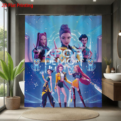 Kpop Demon Hunters Blackout Curtains Drapes for Window Treatment Set