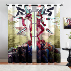 Marvel Rivals Iron Man Blackout Curtains Drapes For Window Treatment Set