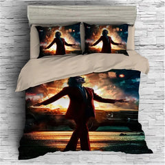 Joker Arthur Fleck Clown Duvet Cover Quilt Case Pillowcase Bedding Set