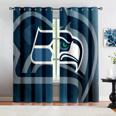 Seattle Seahawks Football Team Blackout Curtains Drape For Window Treatment Set