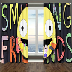 Smilling Friends Blackout Curtains Drapes For Window Treatment Set