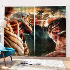 2025 NEW 2 Panels Attack on Titan Curtains Cosplay Blackout Window Drapes